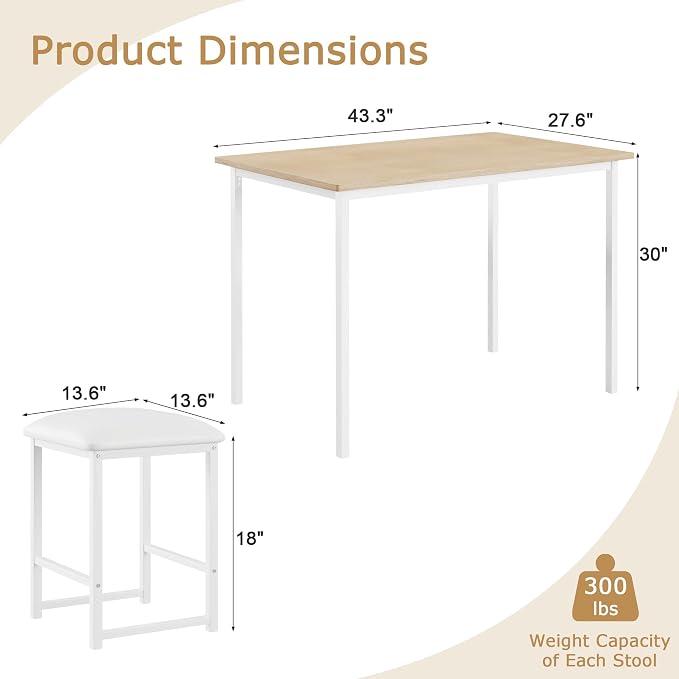 VECELO Kitchen Table and Chairs - Image 2