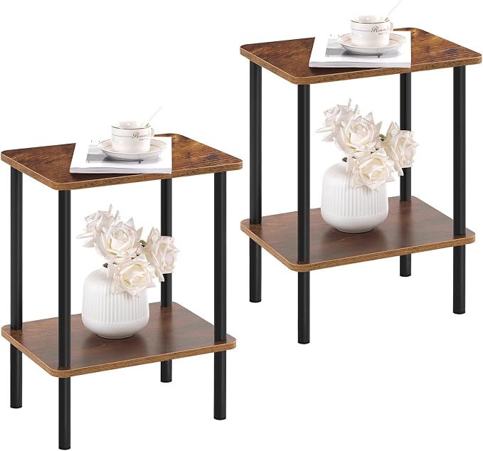 Apicizon 2 Tier End Table Set of 2, Small Side Table by APICIZON