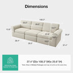 Novilla 108" Modular Sectional Sofa, Modular Sectional Couches - Image 2