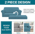 Turquoize Stretch Sofa Slipcover 2 Pieces Sofa Cover Couch Cover - Image 4