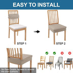 Smiry Waterproof Seat Covers for Dining Room Chairs Set of 2, Stretch Jacquard - Image 5
