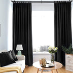 59 Inch Black Linen Cotton Canvas Embroidery Fabric by The Yard Solid Color - Image 6