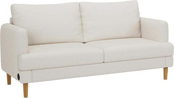 70" Modern Loveseat Sofa with USB Type-C Ports, Linen Fabric 2-Seater Deep Seat - Image 8