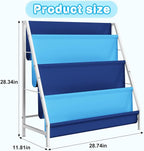 Aokitsink Kid Bookshelf for Kids Rooms, 4-Tier Blue Montessori Bookshelf - Image 2