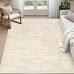 3x5 Area Rugs Living Room: Bedroom Washable Carpet Retro Beige | Large Vintage by Luxturiy