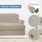 CUCRAF T Cushion Sofa Cover 2 Piece Armchair Slipcovers, Soft Thick Velvet - Image 4