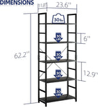 NUMENN 5 Tier Bookshelf, Tall Bookcase Shelf Storage Organizer, Modern Book - Image 3