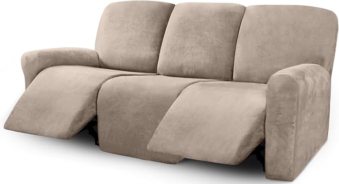 ULTICOR Velvet 8-Pieces Recliner Sofa Covers Stretch Reclining Couch Covers by ULTICOR