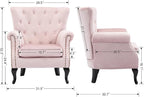 Mid Century Accent Chair for Living Room, Velvet Button Tufted Armchair - Image 3