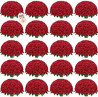 500Pcs Red Roses Artificial Flowers, Realistic Silk Fake Roses Bouquet by Yastouay