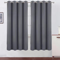 Blackout Curtains 66 x 72 Inch Long Grey Curtains Set of 2 Panels Room by Lemomo