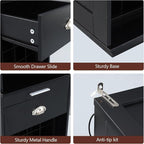 Loomie Wine Bar Cabinet with LED Lights, Freestanding Liquor Cabinet with Tray - Image 6