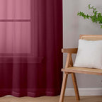 Burgundy Sheer Curtains for Bedroom Living Room 96 Inches Long 2 Panels - Image 9