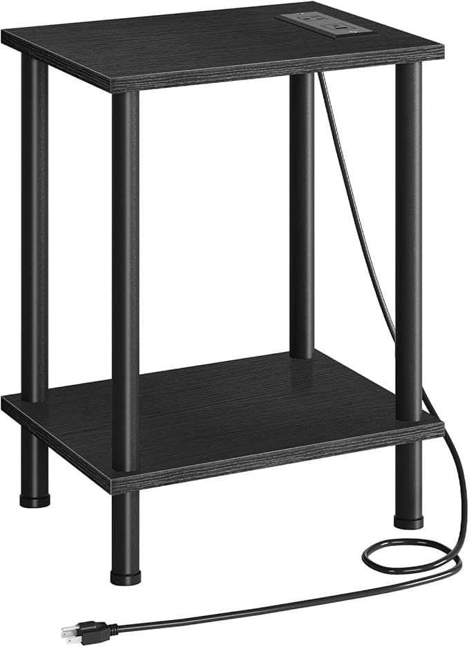 HOOBRO Side Table with Charging Station, End Table with USB Port and Outlets by HOOBRO