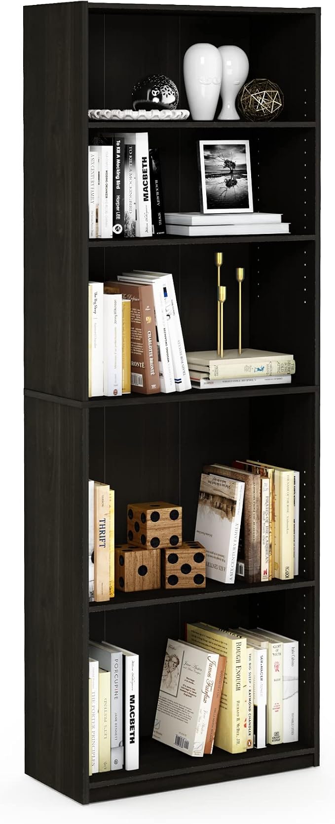 Furinno JAYA Book Shelf, 5-Tier Bookshelf, Bookcase by Furinno-FitsYourSpaceFitsYourBudget