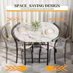 Shahoo 3-Piece Wooden Dining Table Set, Kitchen Breakfast Nook Sets - Image 4