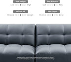 mopio Aaron 76.8" Couch, Small Futon Sofa Bed, Mid Century Modern Futon Couch - Image 7