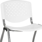 Flash Furniture HERCULES Series 880 lb. Capacity White Plastic Stack Chair - Image 11