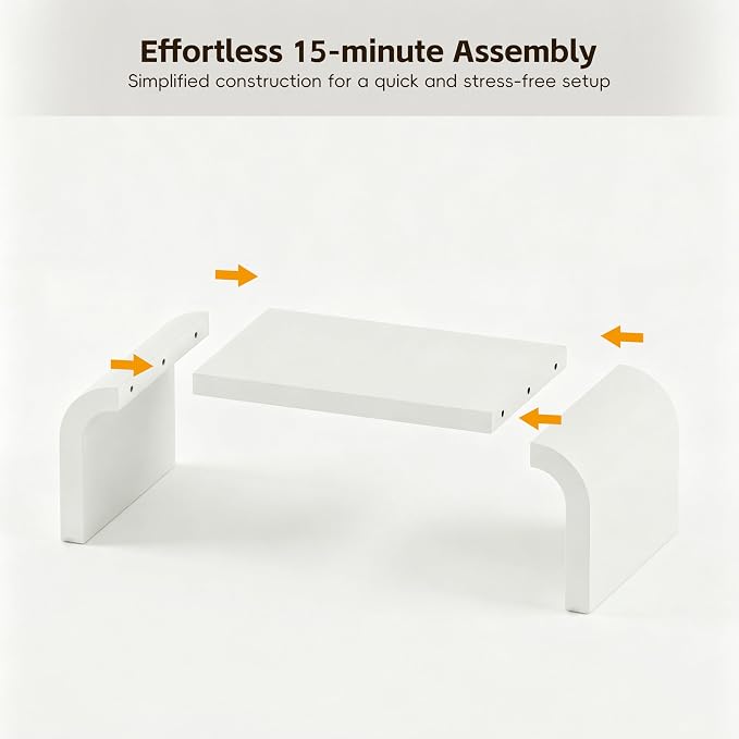 Modern Curved Coffee Table, 47.2’’ Minimalist Waterfall Center Table - Image 6
