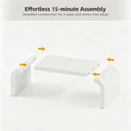 Modern Curved Coffee Table, 47.2’’ Minimalist Waterfall Center Table - Image 6