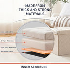 Ornavo Home 2 Pack 15 Inch Folding Storage Ottoman, Square Cube Linen Small - Image 4