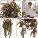CATTREE Artificial Hanging Vines, Faux Ivy Leaves Plastic Plants Greenery Fake Leaf Plant UV Resistant for Indoor Outdoor Garden Door Wall Baskets DIY Wedding Party Table Decoration Red Brown 4 Pack - Image 6