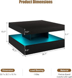 HedoAjim Black LED Coffee Table - Image 2