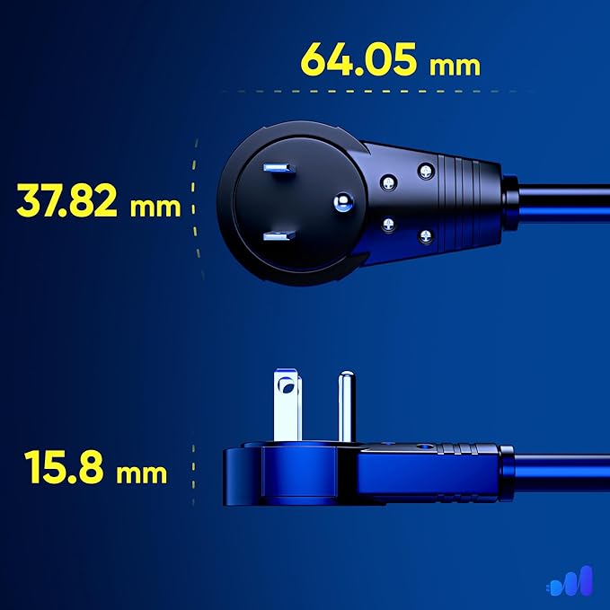 Maximm Extension Cord 6 Feet – 360° Rotating Flat Plug, 3-Prong Grounded Power - Image 4