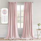 MIULEE Light Pink Back Tab Blackout Curtains 52x120 Inch Long 2 Panels Set | by MIULEE