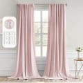 MIULEE Light Pink Back Tab Blackout Curtains 52x96 Inch Long 2 Panels Set | Rod by MIULEE