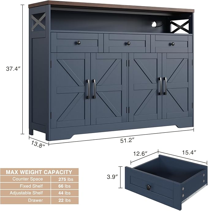 Befrases Farmhouse Buffet Cabinet - Image 3