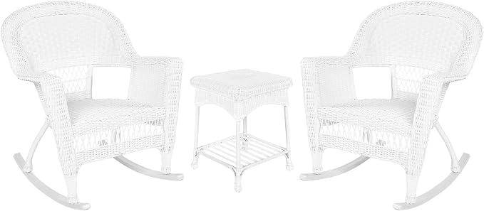Jeco 3 Piece Rocker Wicker Chair Set by Jeco