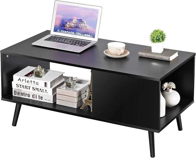 ZenStyle Mid Century Modern Coffee Table, Wooden Retro Coffee Table - Image 7