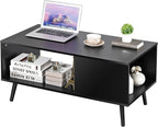 ZenStyle Mid Century Modern Coffee Table, Wooden Retro Coffee Table - Image 7