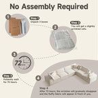 130" Oversized Boneless Cloud Couch, Modular Sectional Couches - Image 4