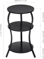Vintage Small Round Side Table, 3-Tier Slim Waist Circular End Table - Image 3