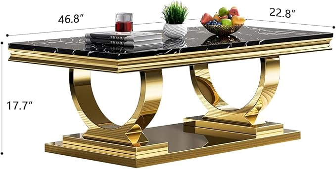 Henf 47" Marble Coffee Table - Image 2