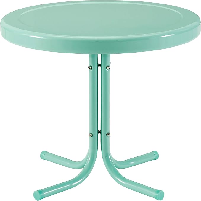 Crosley Furniture Griffith Weather Resistant Retro Metal Outdoor Side Table by CrosleyFurniture