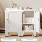 ALBAD Metal Nightstand with Lockable Cabinet, Compact Mini Locker Bedside Table - Image 5