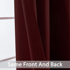 Yakamok Room Darkening Curtains 52x72 inch Length Burgundy Red-Living Room | 2 - Image 5