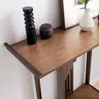 Gdrasuya10 40 inch Walnut Bamboo Console Sofa Table, Vintage Sofa Table Narrow - Image 7