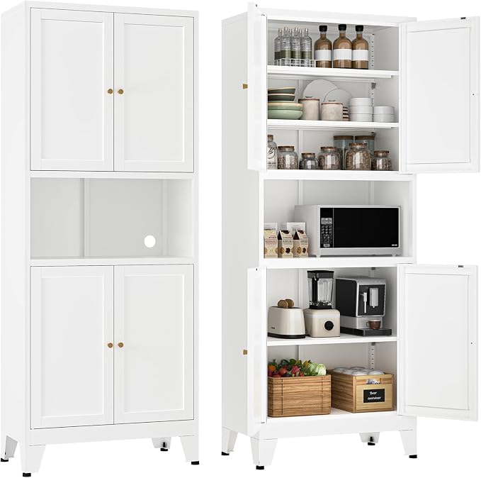 YAUWOH 69" Tall Metal Pantry Cabinet by YAUWOHFactoryOutletsColorfulMetalFurniture