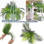 CATTREE Artificial Tropical Palm Plants, Faux Plant Plastic Shrubs Fern Leaves Coconut Tree Fake Bushes for Indoor Outdoor Verandah Office Table Centerpieces Arrangements DIY Decoration - 2 Pcs - Image 4