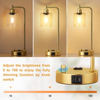 Innqoo Industrial Table Lamp for Bedroom Set of 2 - Image 2