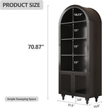 Wildhome Wooden Arched Bookshelf, 5-Tier Shelf, Farmhouse Storage Display - Image 2
