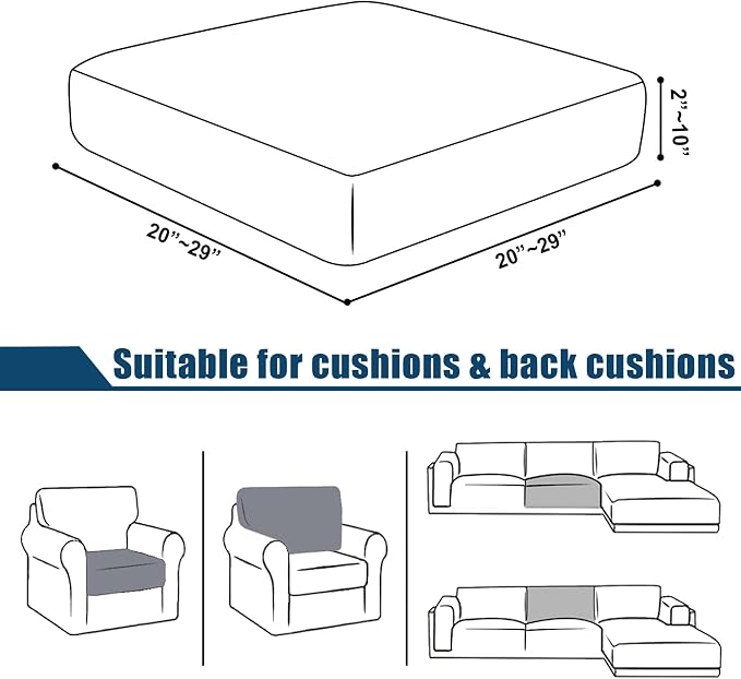 Water Repellent Single Seat Cushion Cover, Stretch Separete Backrest Cover - Image 5