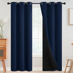 SimpleHome Navy Blue 100% Blackout Curtains Room Darkening Living Room 84 | by SimpleHome