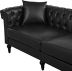 KEIKI 99" L-Shaped Luxury PU Leather Chesterfield Sectional Sofa - Image 7