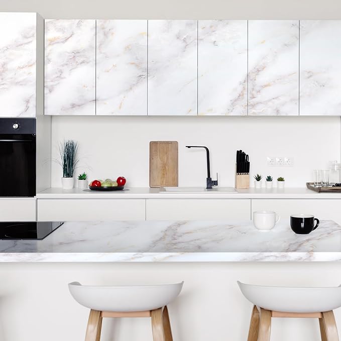 rabbitgoo Marble Contact Paper for Countertops, Self Adhesive Peel and Stick - Image 2