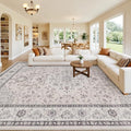 10x12 Area Rugs Living Room: Bedroom Washable Carpet Beige & Grey | Large by Luxturiy